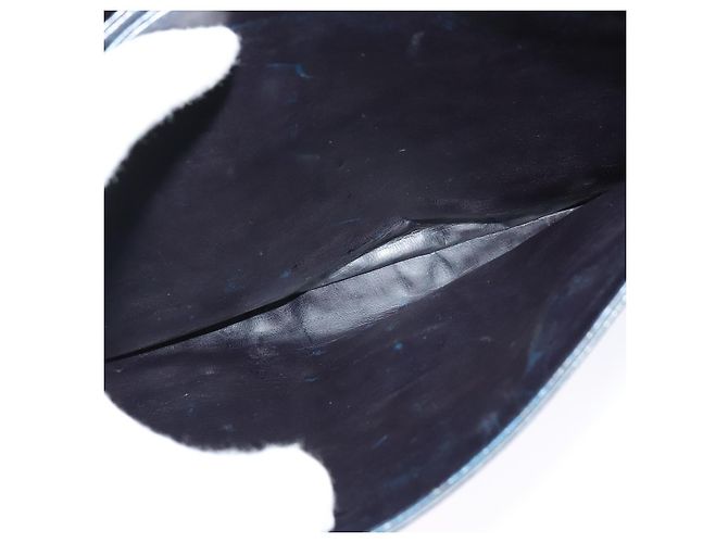 Céline Borsa a spalla CELINE C Sulky in tela blu navy e oro Auth 121724 D'oro - vista 22