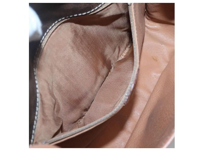 Céline Bolsa de ombro em lona Macadam CELINE em couro PVC marrom dourado Auth 122541 - vista 11