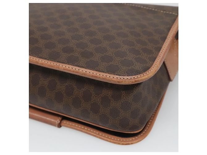 Céline Bolsa de ombro em lona Macadam CELINE em couro PVC marrom dourado Auth 122541 - vista 15