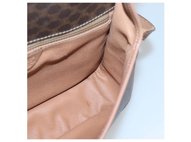 Céline Bolsa de ombro em lona Macadam CELINE em couro PVC marrom dourado Auth 122541 - vista 17