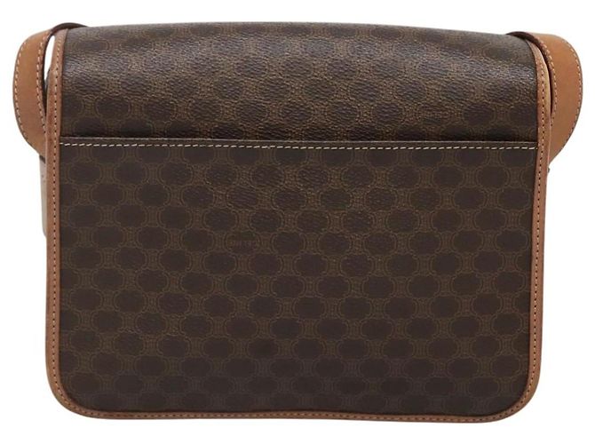 Céline Bolsa de ombro em lona Macadam CELINE em couro PVC marrom dourado Auth 122541 - vista 2