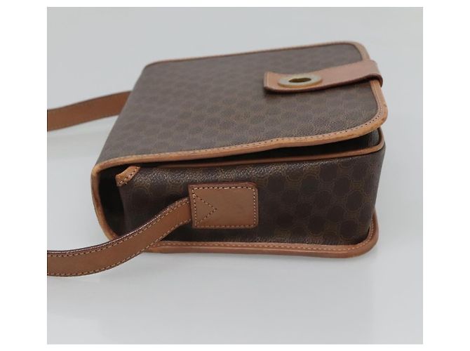 Céline Bolsa de ombro em lona Macadam CELINE em couro PVC marrom dourado Auth 122541 - vista 3
