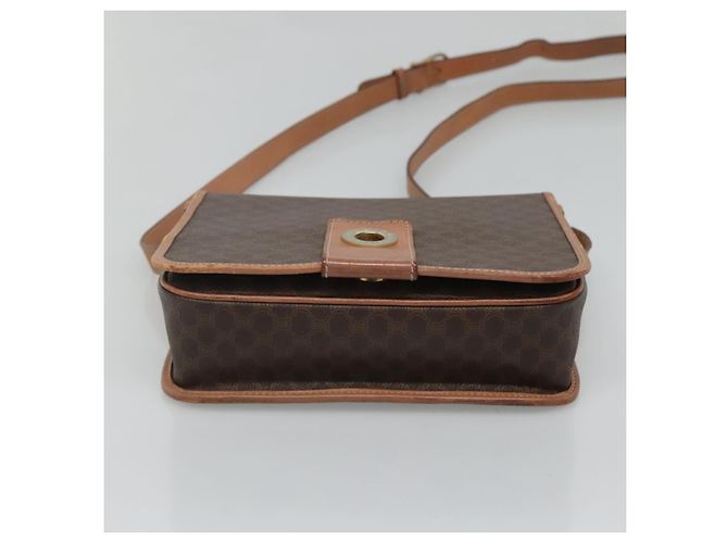 Céline Bolsa de ombro em lona Macadam CELINE em couro PVC marrom dourado Auth 122541 - vista 5