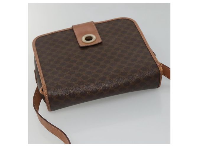 Céline Bolsa de ombro em lona Macadam CELINE em couro PVC marrom dourado Auth 122541 - vista 6