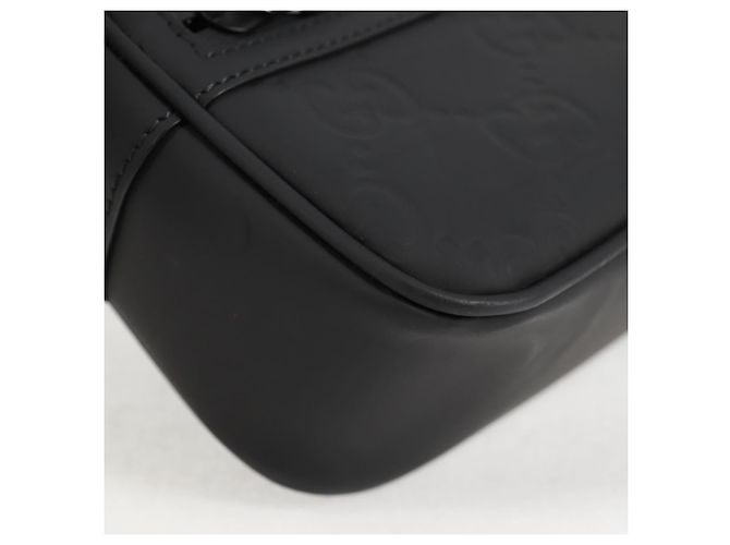 Borsa a Spalla Guccissima in Pelle Nera GUCCI 771321 Auth nb492M Nero - vista 11