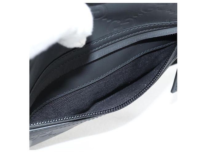 Borsa a Spalla Guccissima in Pelle Nera GUCCI 771321 Auth nb492M Nero - vista 16