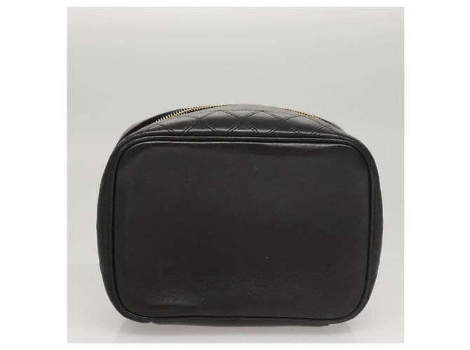 CHANEL Vanity Pouch Pelle Nera Oro CC Auth 122610 Nero D'oro - vista 5