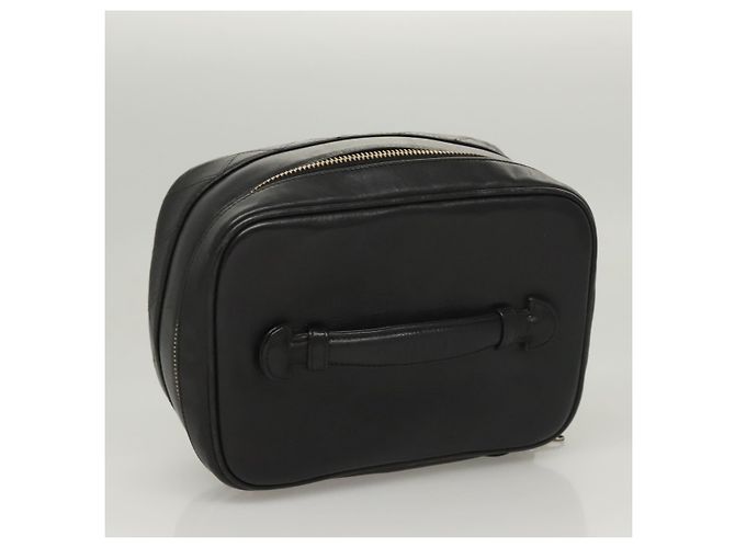 CHANEL Vanity Pouch Pelle Nera Oro CC Auth 122610 Nero D'oro - vista 6