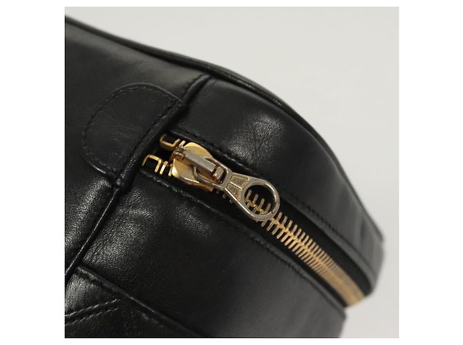CHANEL Vanity Pouch Pelle Nera Oro CC Auth 122610 Nero D'oro - vista 8