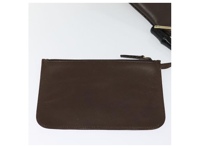Borsa a Spalla Gucci Bamboo in Pelle Marrone Oro 001 1553 1880 Auth ep8788 D'oro - vista 18