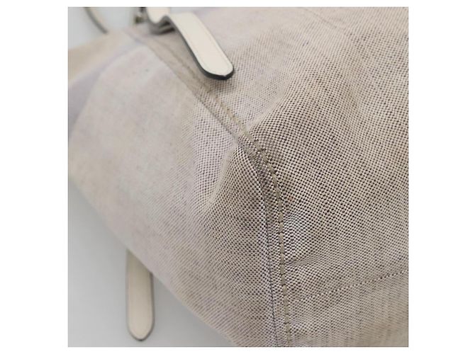 PRADA Tote Bag Canvas Grau Silber Auth ar13504 Braun - Ansicht 14