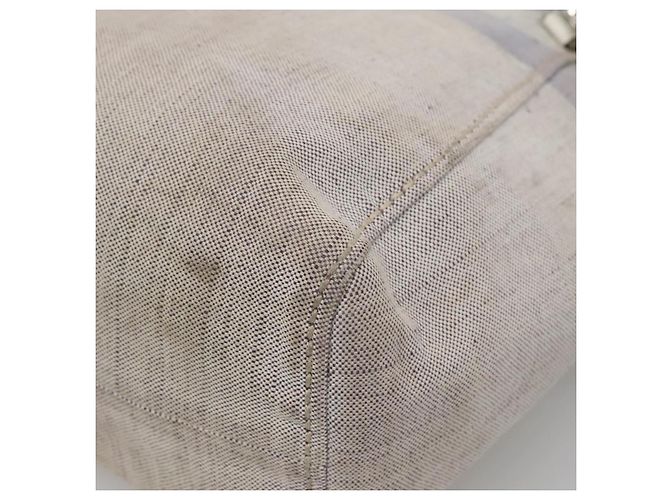 PRADA Tote Bag Canvas Grau Silber Auth ar13504 Braun - Ansicht 15