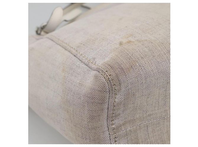 PRADA Tote Bag Canvas Grau Silber Auth ar13504 Braun - Ansicht 16