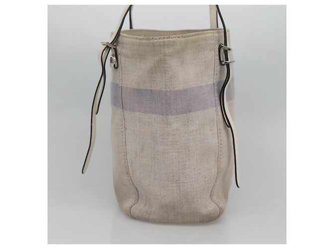 PRADA Tote Bag Canvas Grau Silber Auth ar13504 Braun - Ansicht 3