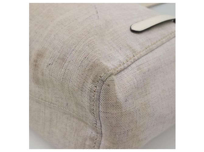 PRADA Tote Bag Canvas Grau Silber Auth ar13504 Braun - Ansicht 9