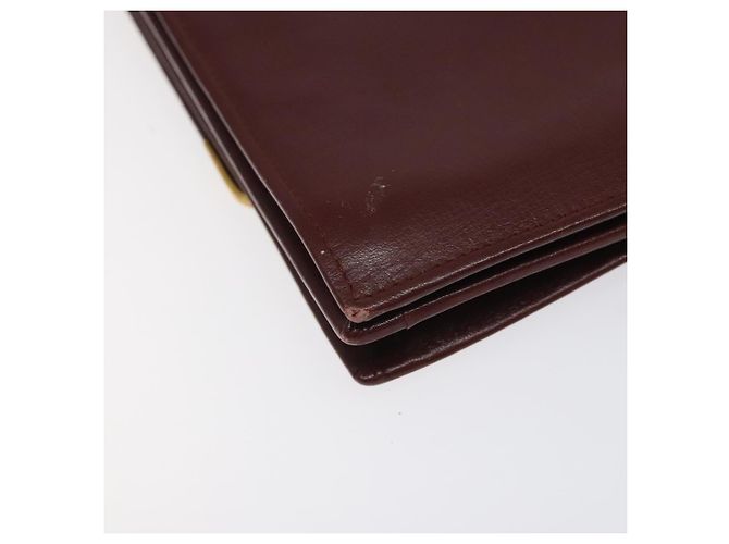 CARTIER Borsa a Spalla Must Line Pelle Bordeaux Oro Auth bs24414 D'oro Bordò - vista 13