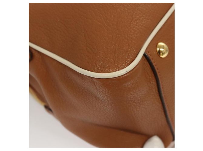 Borsa a mano Miu Miu in pelle 2 vie marrone oro Auth sw446 D'oro - vista 16