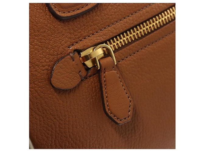 Borsa a mano Miu Miu in pelle 2 vie marrone oro Auth sw446 D'oro - vista 17