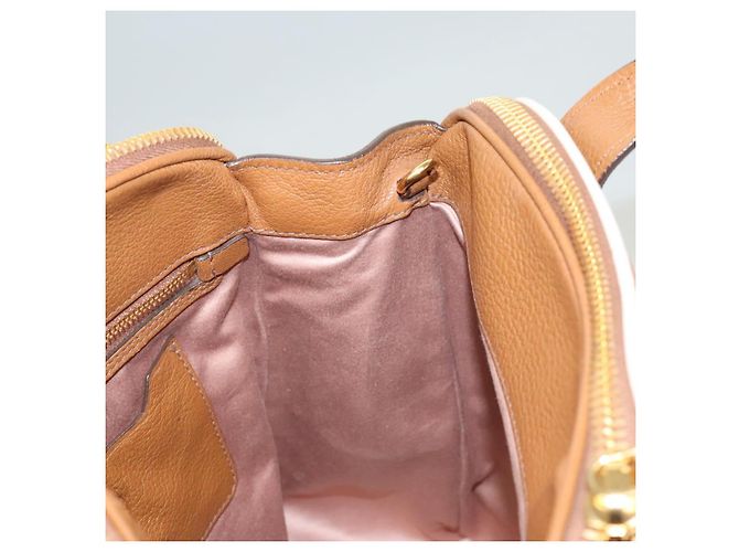 Borsa a mano Miu Miu in pelle 2 vie marrone oro Auth sw446 D'oro - vista 21