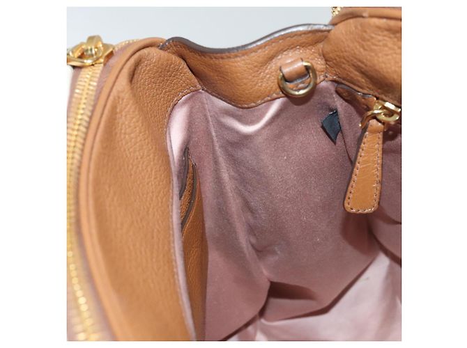 Borsa a mano Miu Miu in pelle 2 vie marrone oro Auth sw446 D'oro - vista 22
