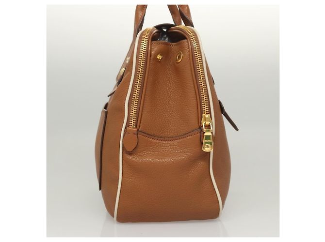Borsa a mano Miu Miu in pelle 2 vie marrone oro Auth sw446 D'oro - vista 3