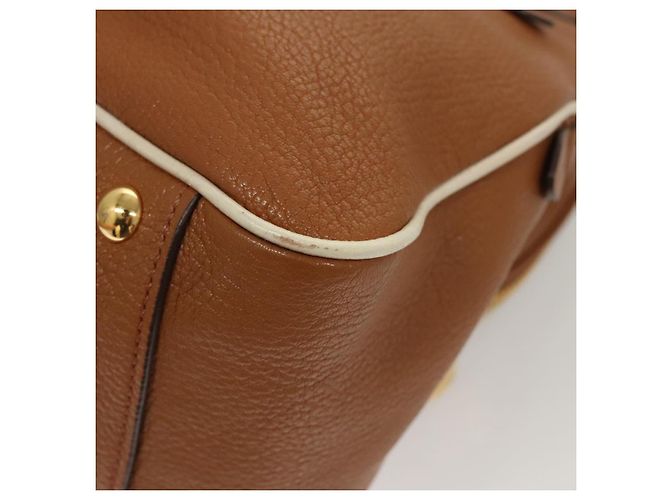 Borsa a mano Miu Miu in pelle 2 vie marrone oro Auth sw446 D'oro - vista 9