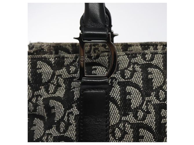 Christian Dior Trotter Canvas Handtasche Schwarz Silber Authentisch bs25227 - Ansicht 14