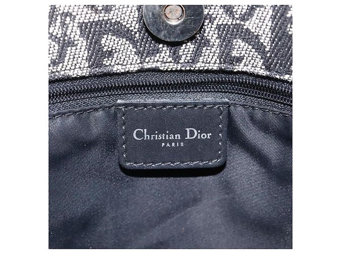 Christian Dior Trotter Canvas Handtasche Schwarz Silber Authentisch bs25227 - Ansicht 15