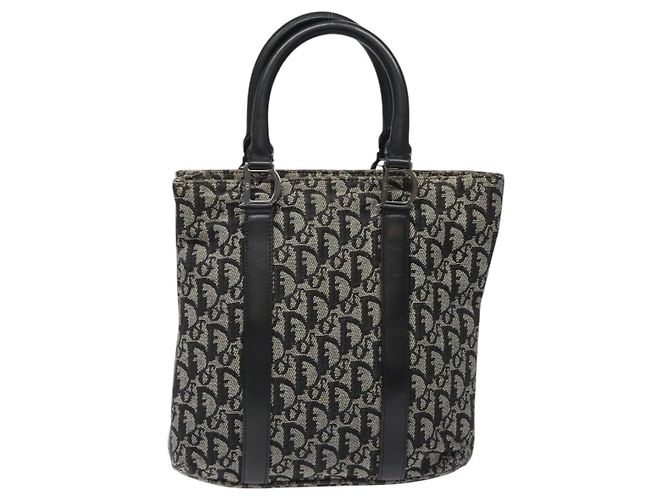 Christian Dior Trotter Canvas Handtasche Schwarz Silber Authentisch bs25227 - Ansicht 2