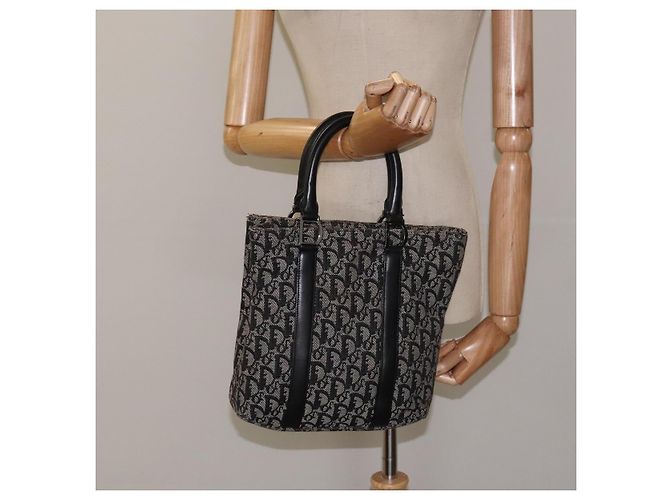 Christian Dior Trotter Canvas Handtasche Schwarz Silber Authentisch bs25227 - Ansicht 22