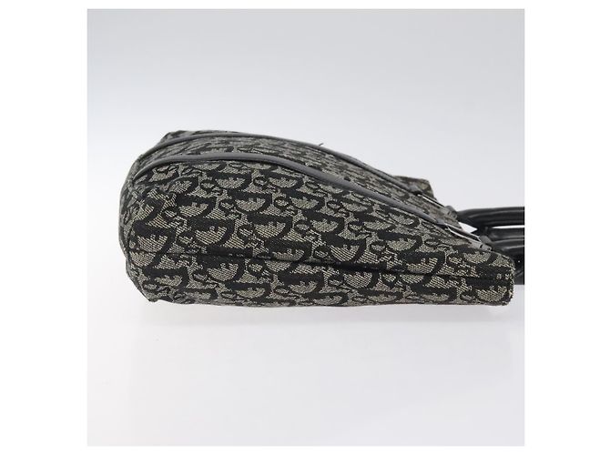 Christian Dior Trotter Canvas Handtasche Schwarz Silber Authentisch bs25227 - Ansicht 4
