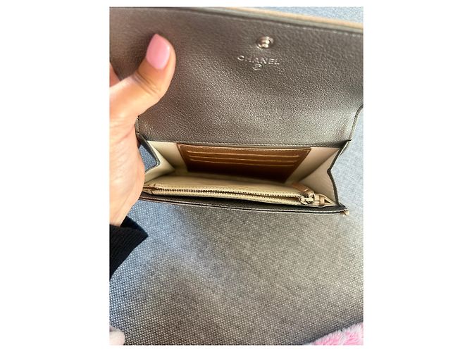Chanel wallet in silver grey leather - view 7