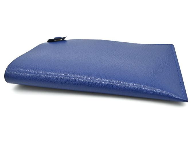 Hermès Porta passaporto Hermes Tarmac PM in pelle di capra blu - vista 5