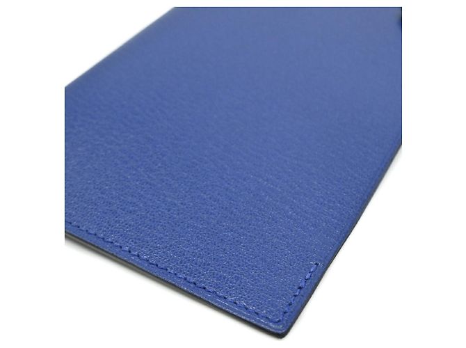 Hermès Porta passaporto Hermes Tarmac PM in pelle di capra blu - vista 6