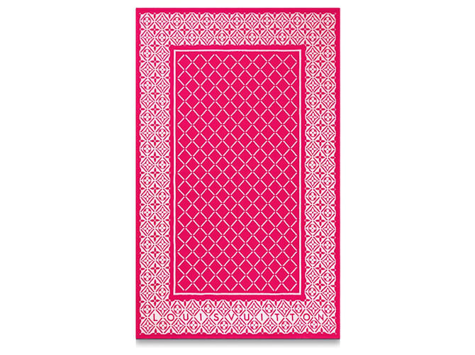 Serviette de plage Louis Vuitton Monogram fleur rose coton - vue 2