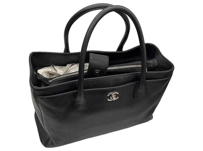 Borsa tote executive grande in pelle caviar Chanel nera / hardware argento Nero - vista 10