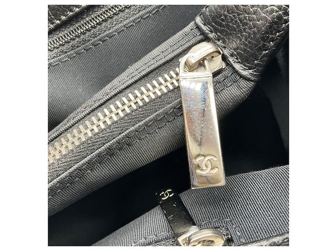 Borsa tote executive grande in pelle caviar Chanel nera / hardware argento Nero - vista 14