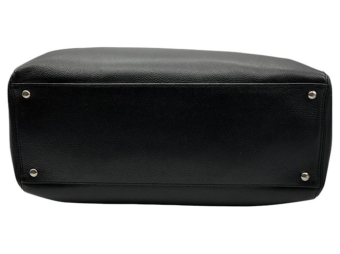 Borsa tote executive grande in pelle caviar Chanel nera / hardware argento Nero - vista 5