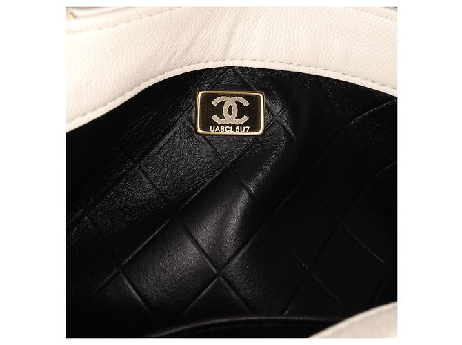 Chanel White CC Quilted Lambskin Round Moon Messenger Flap - view 6