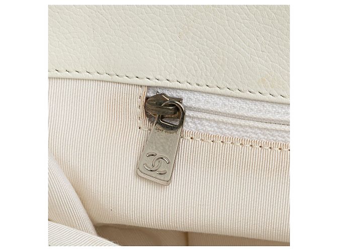 Executive Chanel Bianco Medio Borsa Esecutiva in Pelle di Vitello - vista 7