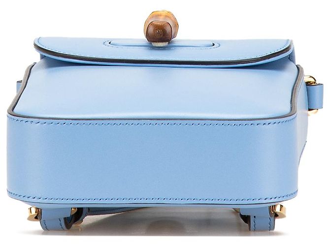 Bamboo Borsa mini in pelle di vitello blu con manico in bambù Gucci Blu chiaro - vista 3