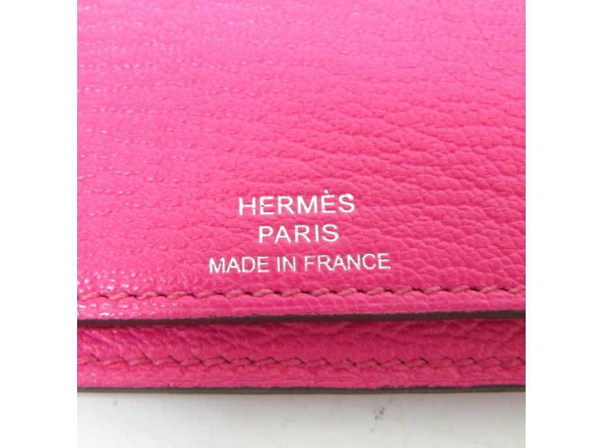 Cartera Larga para Mujer de Cuero de Cabra Evelyne de Hermès Rosa - vista 12