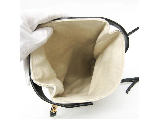 Borsa a spalla in pelle e tela da donna Bottega Veneta Nero Beige - vista 4