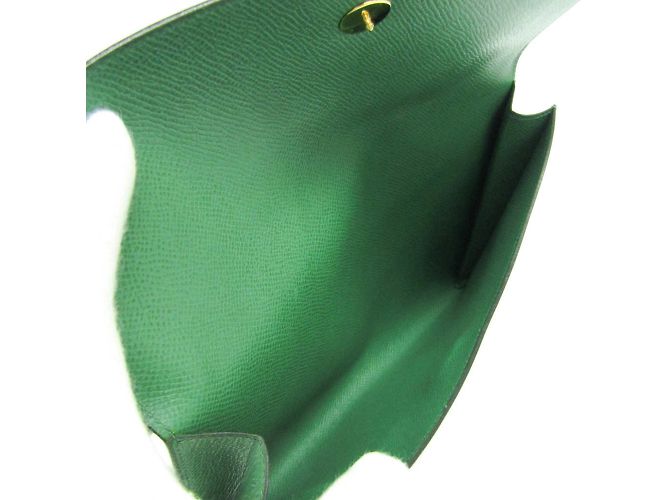 Hermès Clutch in pelle Rio di Hermes Verde - vista 4