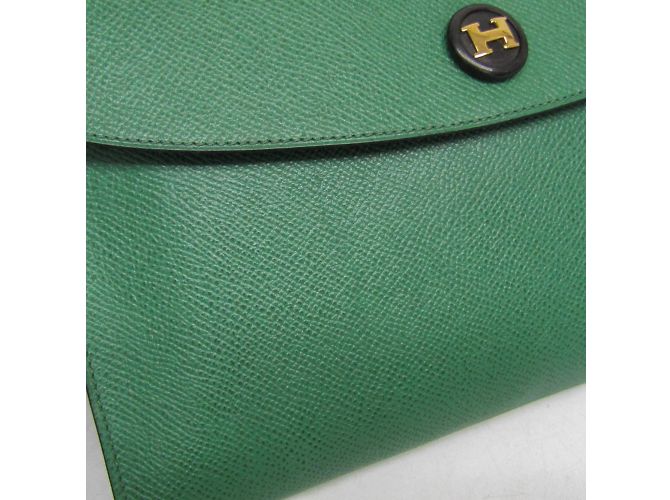Hermès Clutch in pelle Rio di Hermes Verde - vista 5