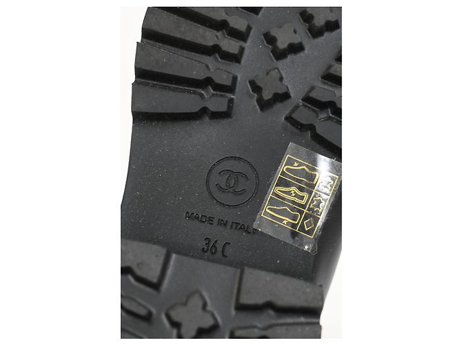 Timeless Chanel 2020 Interlocking CC Logo Moto Boots in Black Leather - view 16