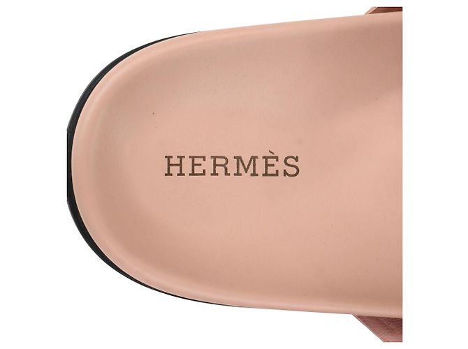 Sandali Extra Hermès in Suede Rosa Marrone - vista 7