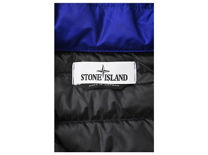Blauer Polyamid-Daunenweste mit Compass-Patch von Stone Island - Ansicht 10