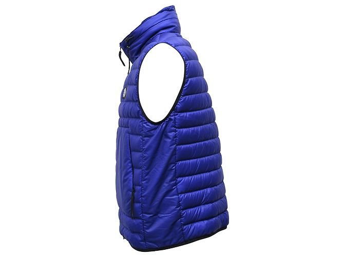 Blauer Polyamid-Daunenweste mit Compass-Patch von Stone Island - Ansicht 2