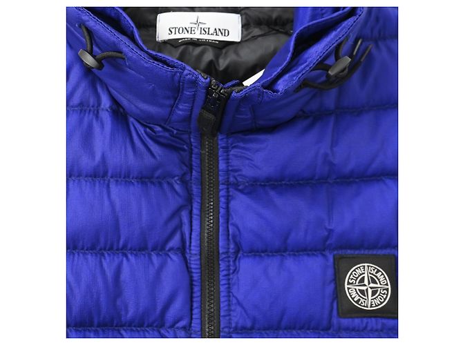 Blauer Polyamid-Daunenweste mit Compass-Patch von Stone Island - Ansicht 4